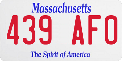 MA license plate 439AF0