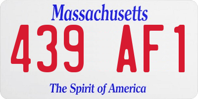 MA license plate 439AF1