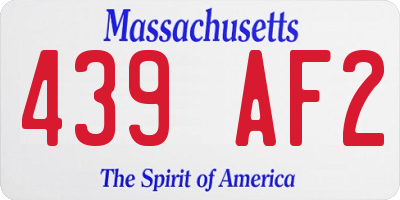 MA license plate 439AF2