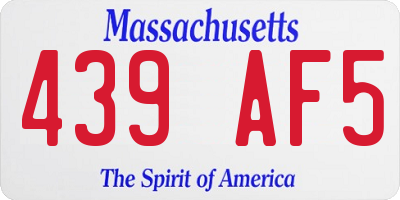 MA license plate 439AF5