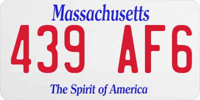 MA license plate 439AF6