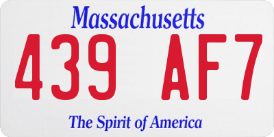 MA license plate 439AF7
