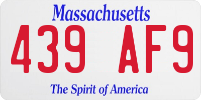 MA license plate 439AF9