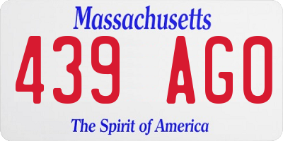 MA license plate 439AG0