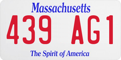 MA license plate 439AG1
