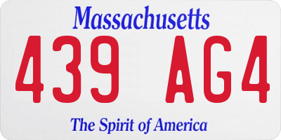 MA license plate 439AG4
