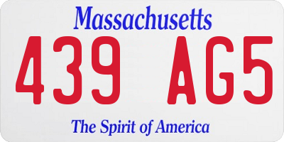 MA license plate 439AG5