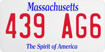 MA license plate 439AG6