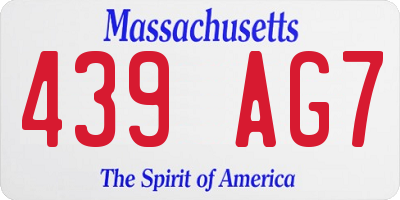 MA license plate 439AG7