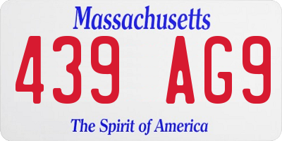 MA license plate 439AG9