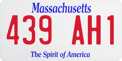 MA license plate 439AH1