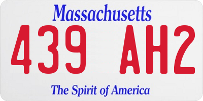 MA license plate 439AH2