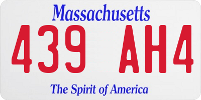 MA license plate 439AH4