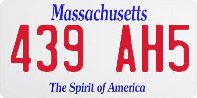 MA license plate 439AH5