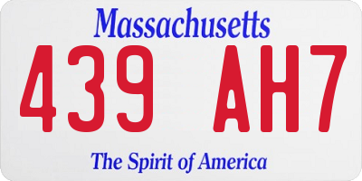 MA license plate 439AH7