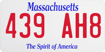 MA license plate 439AH8