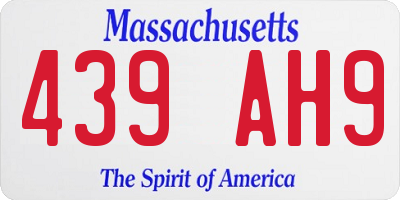 MA license plate 439AH9