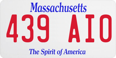 MA license plate 439AI0