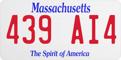 MA license plate 439AI4