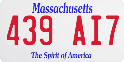 MA license plate 439AI7
