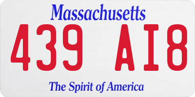 MA license plate 439AI8
