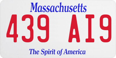 MA license plate 439AI9