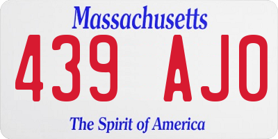 MA license plate 439AJ0
