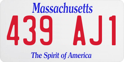 MA license plate 439AJ1