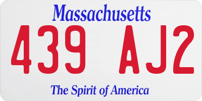 MA license plate 439AJ2