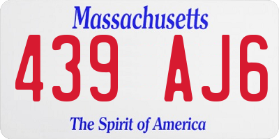 MA license plate 439AJ6
