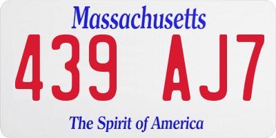 MA license plate 439AJ7