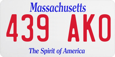MA license plate 439AK0