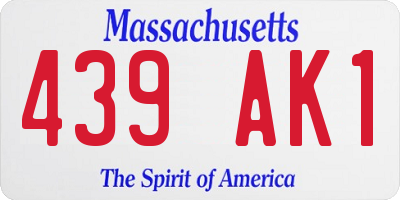 MA license plate 439AK1