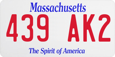 MA license plate 439AK2