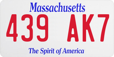 MA license plate 439AK7