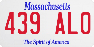 MA license plate 439AL0