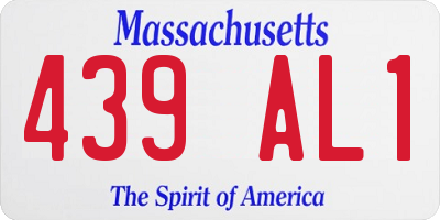 MA license plate 439AL1