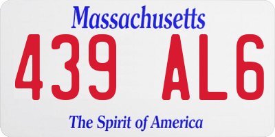 MA license plate 439AL6