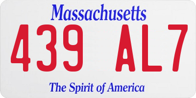 MA license plate 439AL7