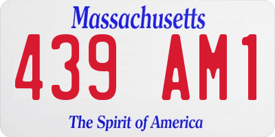 MA license plate 439AM1