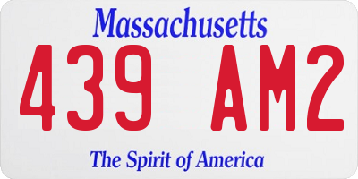 MA license plate 439AM2