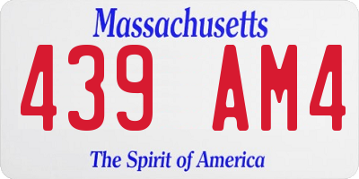 MA license plate 439AM4