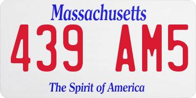 MA license plate 439AM5