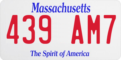 MA license plate 439AM7