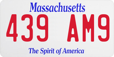 MA license plate 439AM9