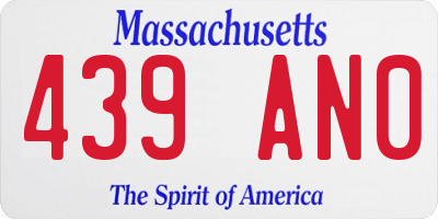 MA license plate 439AN0