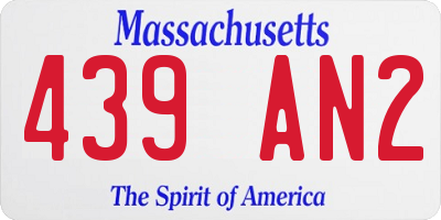 MA license plate 439AN2