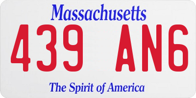 MA license plate 439AN6