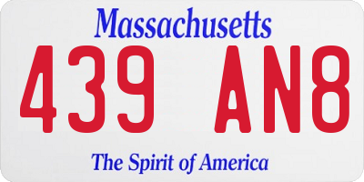 MA license plate 439AN8