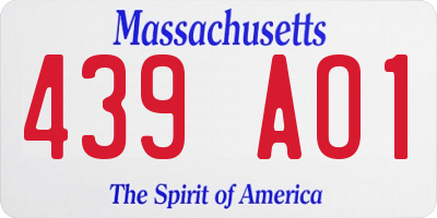 MA license plate 439AO1